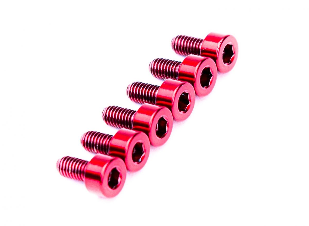 Titanium Saddle Mounting Screw Set (6) - RED - FU-Tone