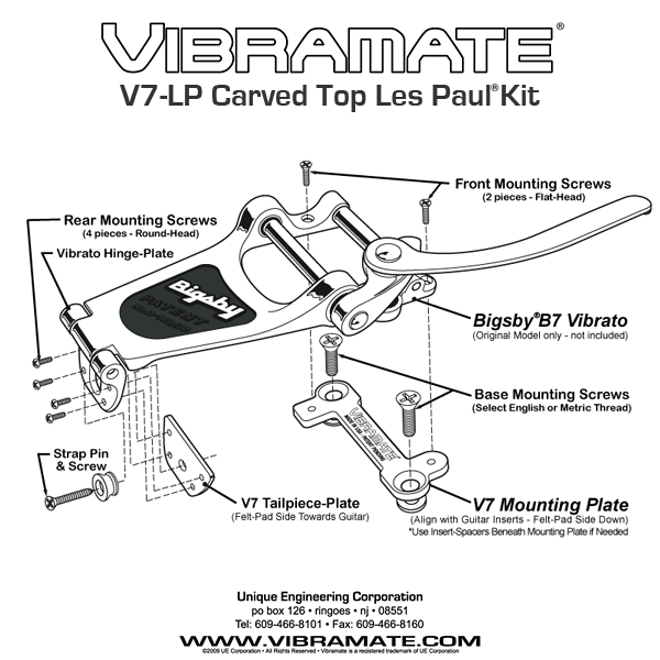 Vibramate V7 Mounting Plate for Bigsby B7 - FU-Tone
